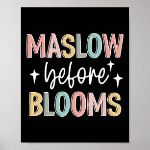 Maslow before Bloom Autism Awareness Speciell Educ Poster