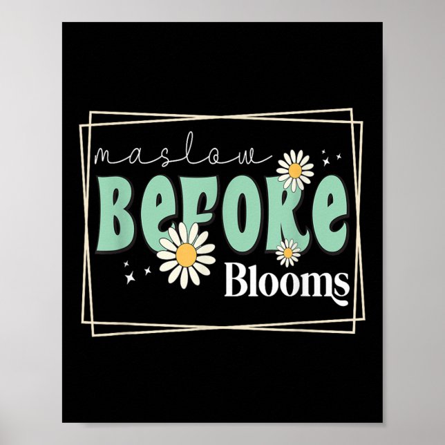 Maslow before Bloom Behavior Therapist Autism Awar Poster (Framsidan)