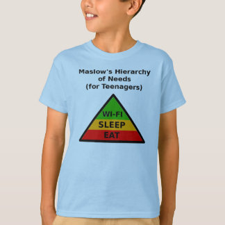 Maslows hierarki av behov (för tonåringar) tee shirt
