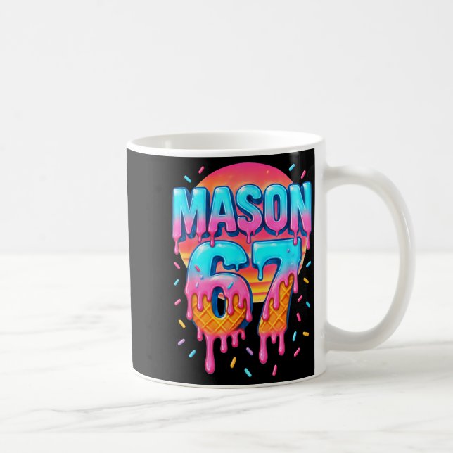 Mason 67 Costume Ice Cream Baseball Drip 6 7 Meme  Kaffemugg (Höger)