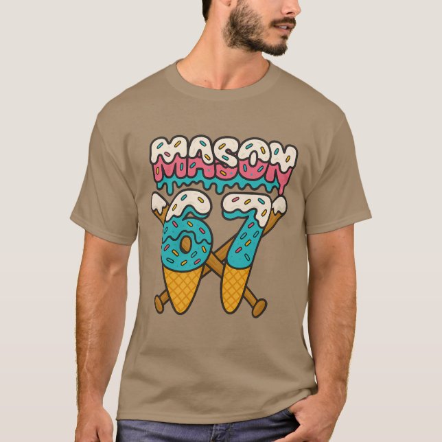 Mason 67 Funny design för iskrämens projicera mono T Shirt (Framsida)