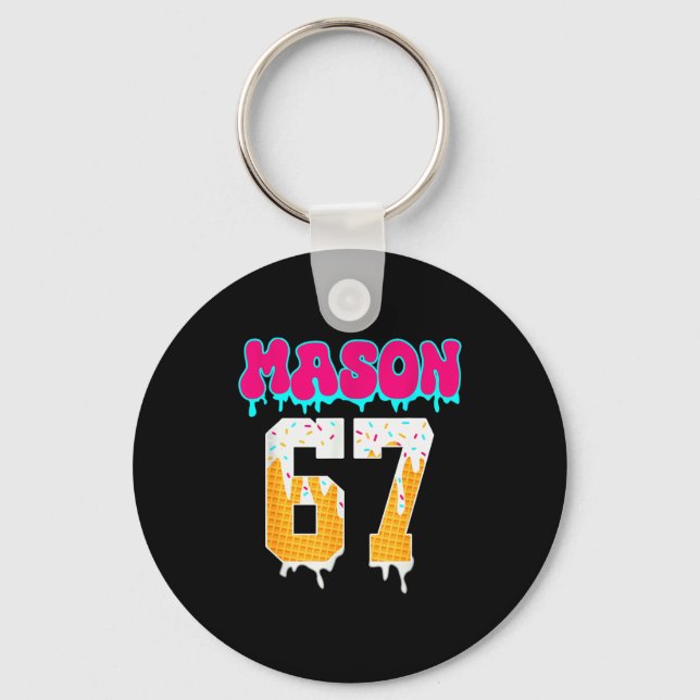 Mason 67 Funny Ice Cream Drip Baseball Ice Cream D Nyckelring (Framsida)