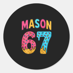 Mason 67 Glass Meme Roligt Sex Sju (på Ck) Runt Klistermärke