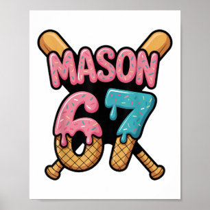 Mason 67 Glass Strömmar Ice Cream Sälj Poster