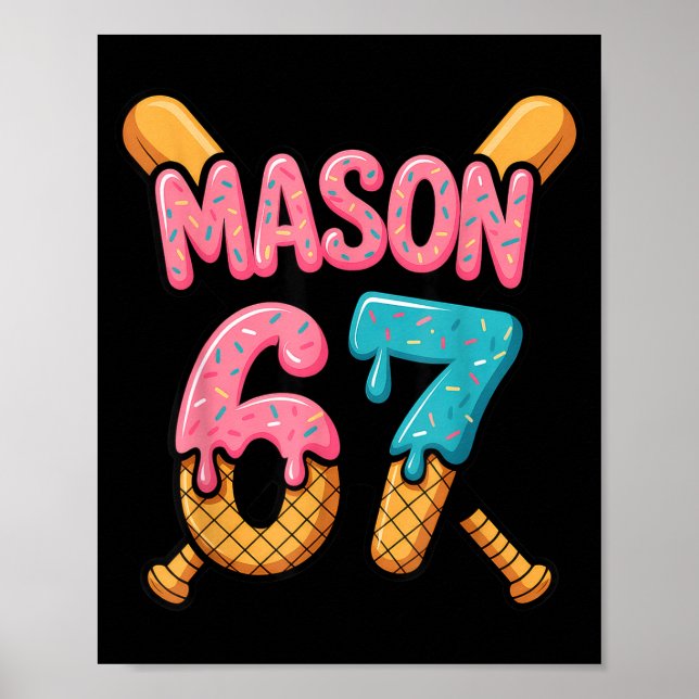 Mason 67 Ice Cream Drip Baseball  Poster (Framsidan)
