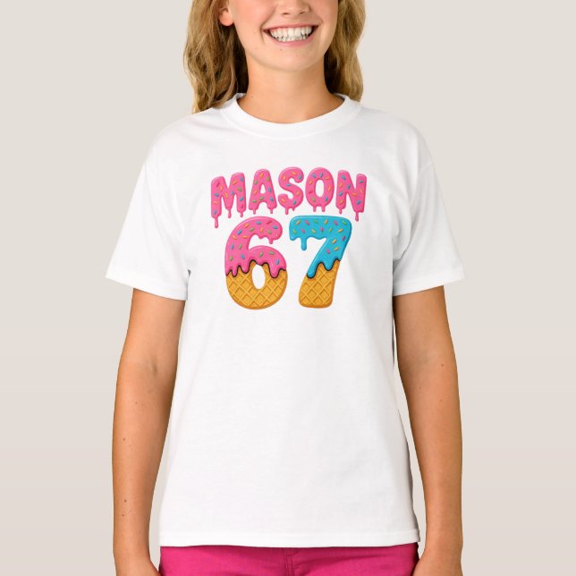 Mason 67 Ice Cream Meme Funny Sex Sju mason ice T Shirt (Framsida)