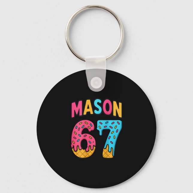 Mason 67 Ice Cream Meme Funny Six Seven (on Ck)  Nyckelring (Framsida)