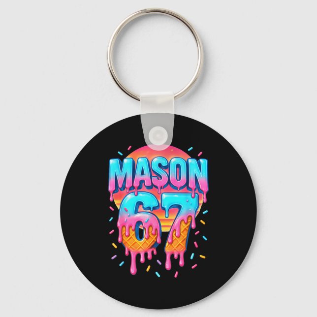 Mason 67 Kostym Glass Baseball Drip 6 7 Meme  Nyckelring (Framsida)
