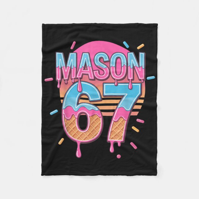 Mason 67 Meme Glass Strömmande Bysebyll  Fleecefilt (Framsidan)