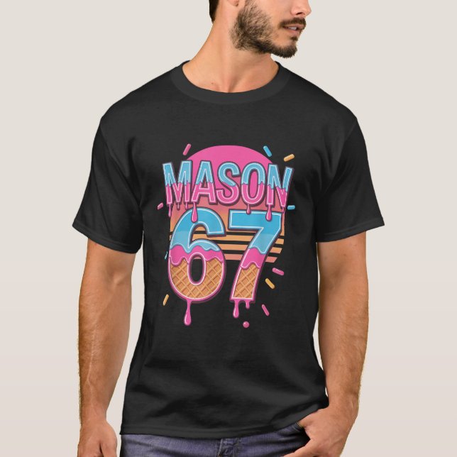 Mason 67 Meme Glass Strömmande Bysebyll  T Shirt (Framsida)
