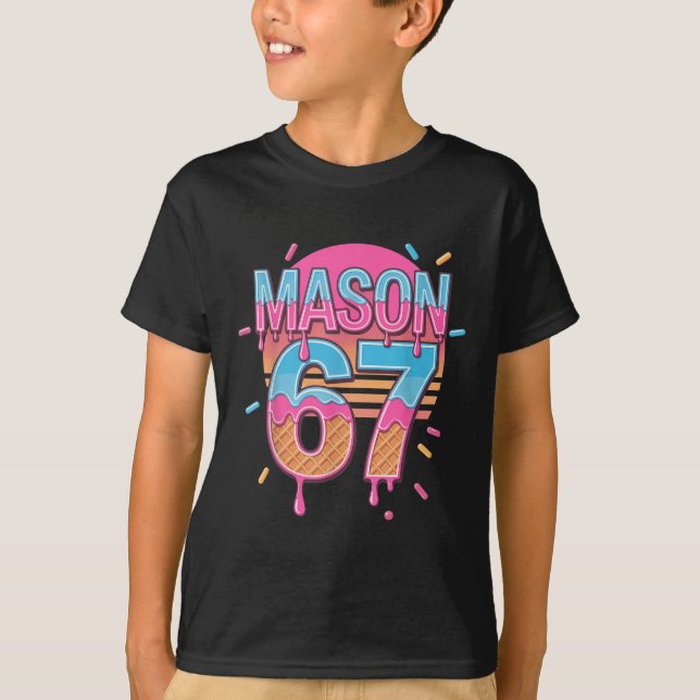 Mason 67 Meme Glass Strömmande Bysebyll  T Shirt (Framsida)