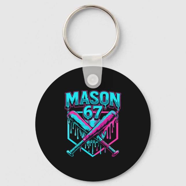 Mason 67 Rolig Glass Dripp Sälj Meme Grafik  Nyckelring (Framsida)