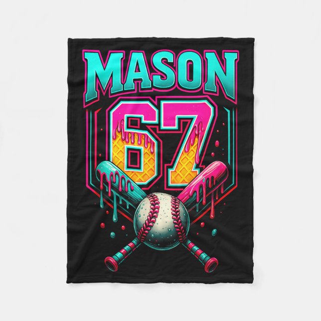 Mason 67 Rolig Glassdripps Baseball Glass D Fleecefilt (Framsidan)