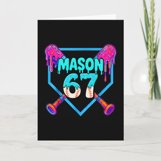 Mason 67 Rolig Ice Cream Drip Sälj Meme Design  Kort (Framsida)