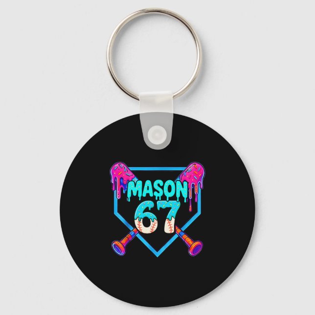 Mason 67 Rolig Ice Cream Drip Sälj Meme Design  Nyckelring (Framsida)