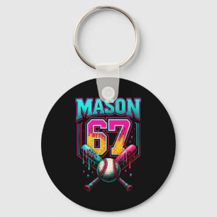 Mason 67 Roligt Glass Droppande Baseball Glass D Nyckelring