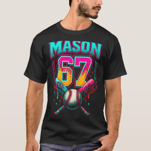 Mason 67 Roligt Glass Droppande Baseball Glass D T Shirt