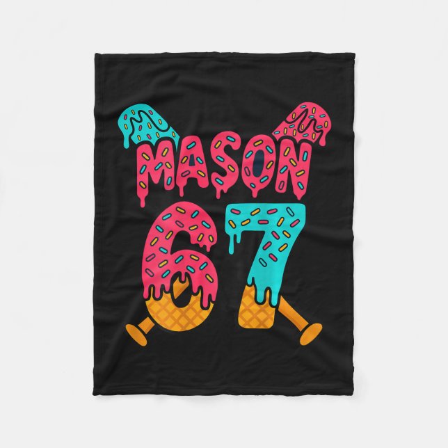 Mason 67 Roligt Ice Cream Drip Sälj Meme Design 1  Fleecefilt (Framsidan)