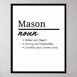 Mason, Boy Personlig Namn Definition Poster
