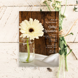Mason Burk and White Daisy Quinceañera-inbjudan Inbjudningar