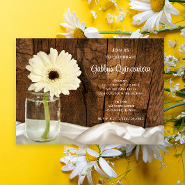 Mason Burk and White Daisy Quinceañera-inbjudan Inbjudningar