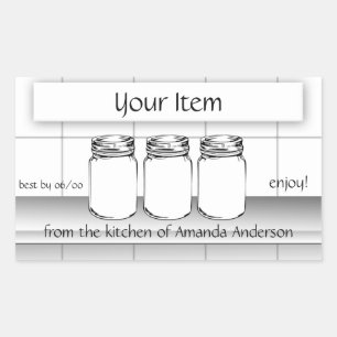 Mason Burk Anpassningsbar Din produktetikett för a Rektangulärt Klistermärke