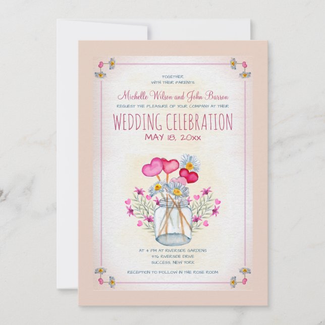 Mason Burk av Kärlek inbjudan (Framsida)