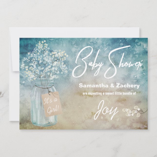 ** Mason Burk Baby Shower Rustic Baby Shower Inbjudningar (Framsida)
