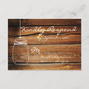 Mason Burk Barn Wood Bröllop OSA Cards Kort