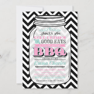 Mason Burk Birthday BBQ-inbjudan, barn eller Vuxen Inbjudningar