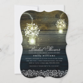 Mason Burk blommigt rustic inbjudningskort för möh