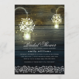 Mason Burk blommigt rustic inbjudningskort för möh