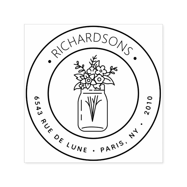 Mason Burk Bouquet Icon Returadress Självfärgande Stämpel (Design)