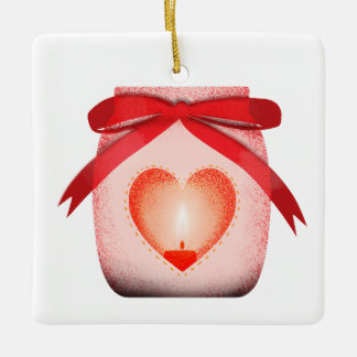 Mason burk candle julgransprydnad keramik