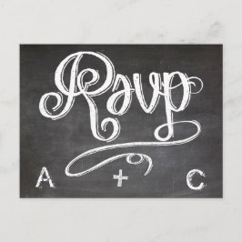 Mason Burk Chalkboard Bröllop OSA Response Inbjudan Vykort