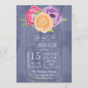 Mason Burk Chalkboard Sip och se Inbjudningar