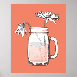 Mason burk daisy kanvastryck poster