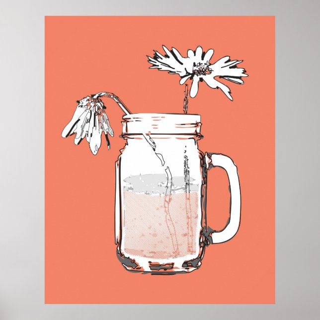 Mason burk daisy kanvastryck poster (Framsidan)