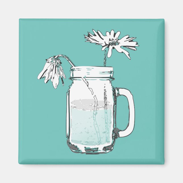 Mason burk daisy magnet (Framsidan)