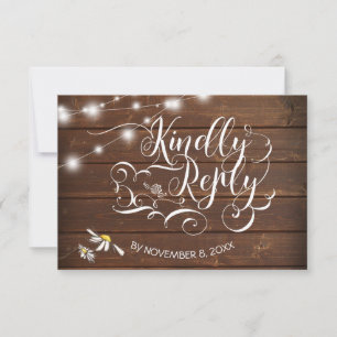 Mason Burk Daisys Rustic Barn Wood BarefootBride™ OSA Kort