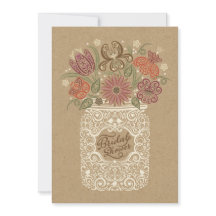 Mason Burk Fall Inbjudningskort för möhippan