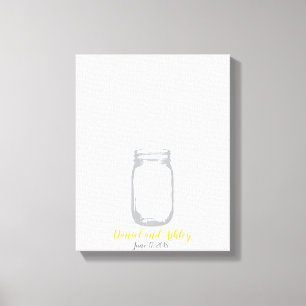 Mason Burk Fire Flies Bröllop Fingerprint Guestboo Canvastryck