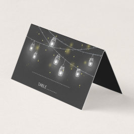 Mason Burk Fireflies Chalkboard Bröllop Place Card Kort