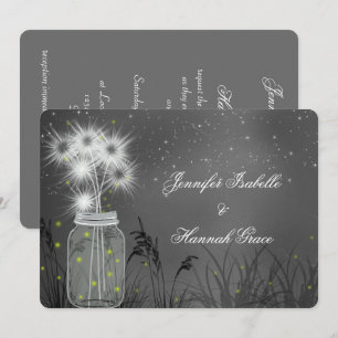 Mason Burk, Fireflies, Chalkboard, bröllopsinbjuda Inbjudningar