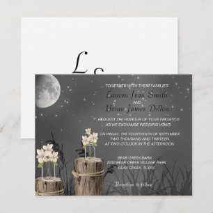 Mason Burk Fireflies Chalkboard, bröllopsinbjudan Inbjudningar