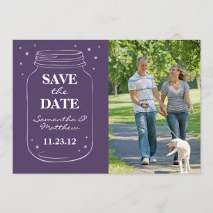 Mason Burk Fireflies Photo Save Date-Lilan Spara Datumet