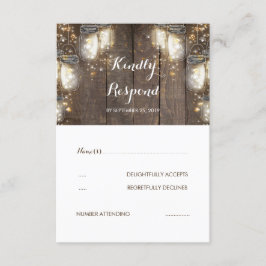 Mason Burk Firefly Ljus Rustic Bröllop OSA Kort