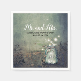 Mason Burk Firefly Ljus Rustic Bröllop Pappersservett