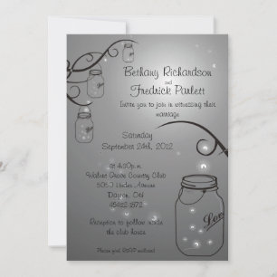 Mason Burk Firefly Wedding Grått Black Inbjudningar