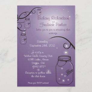 Mason Burk Firefly Wedding Lila Grape Inbjudningar